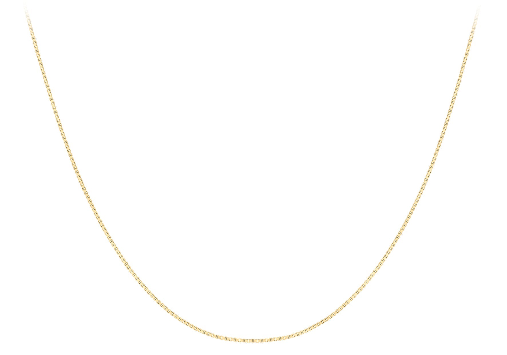 9K Yellow Gold Solid Venetian Box Chain 40-45cm