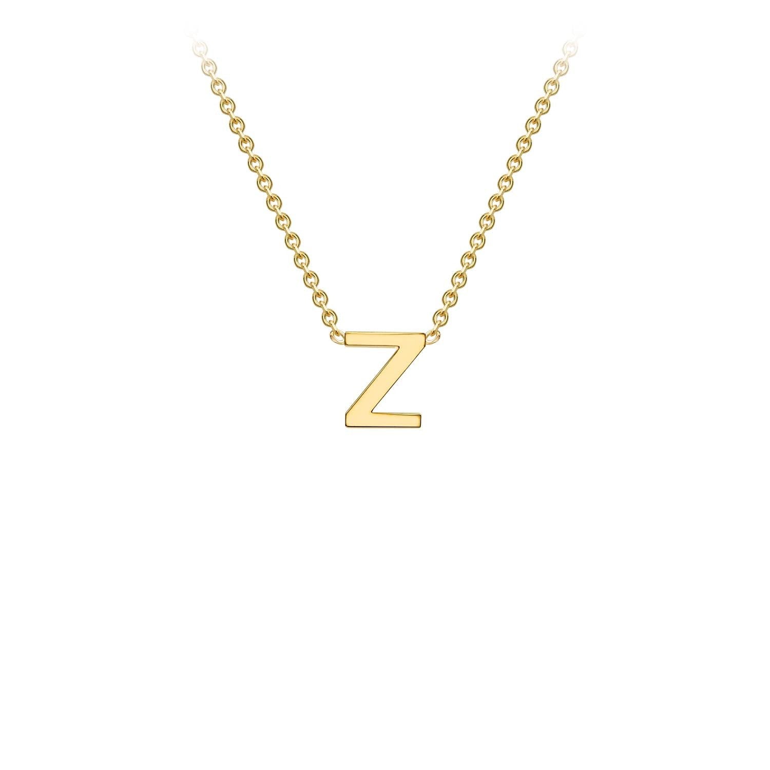 9K Yellow Gold 'Z' Initial Adjustable Necklace 38cm/43cm Australia