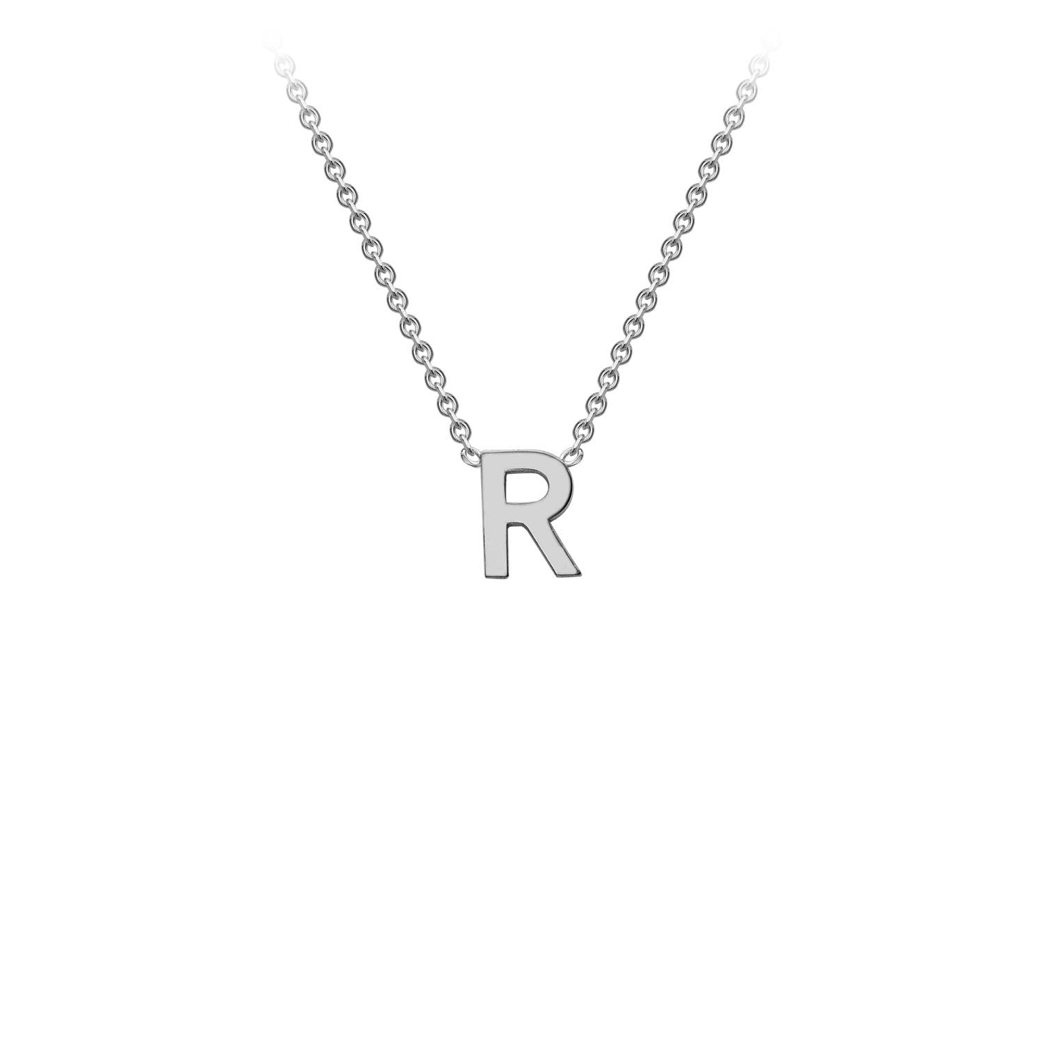 9K White Gold 'R' Initial Adjustable Necklace 38cm/43cm Australia