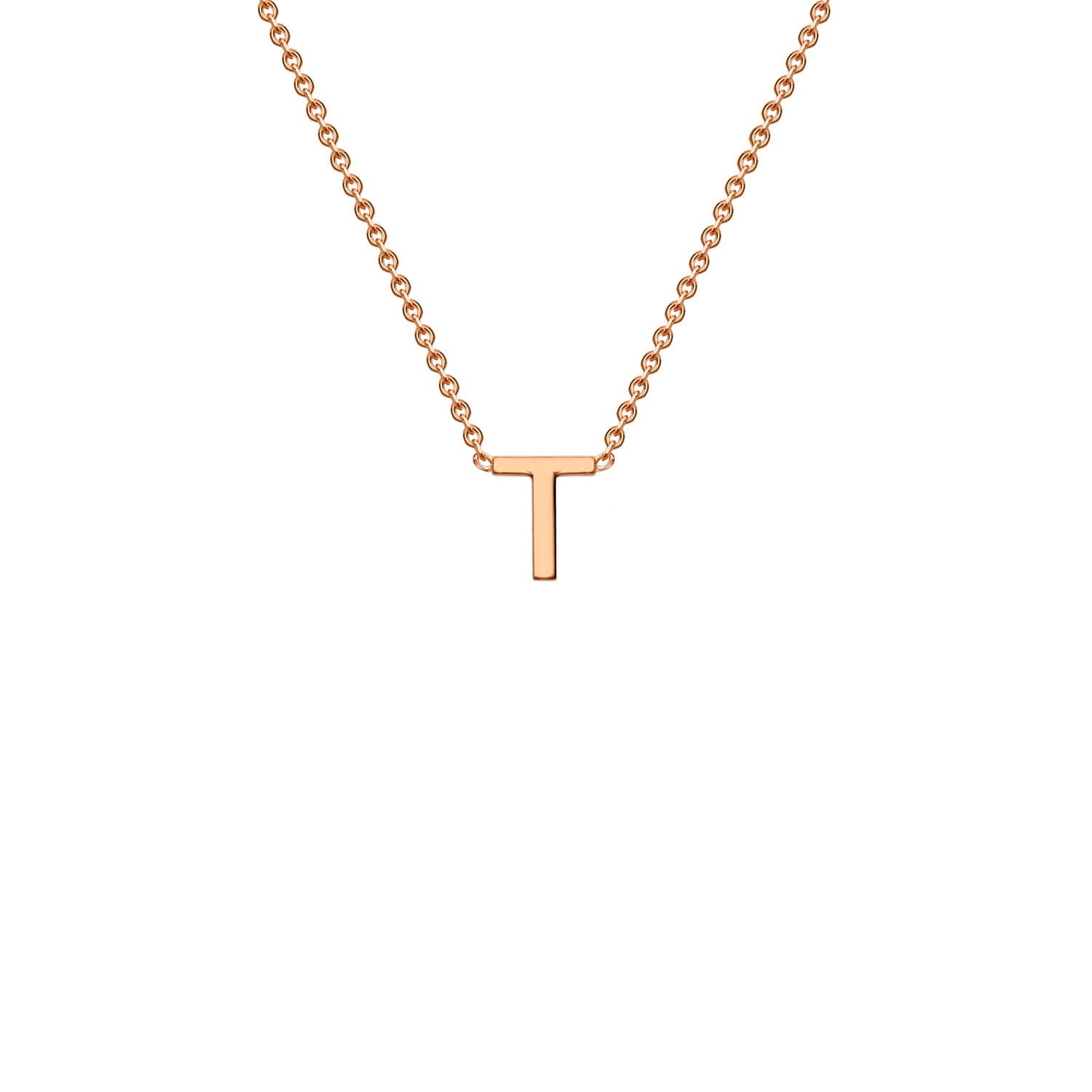 "T" Rose Gold Initial Necklace