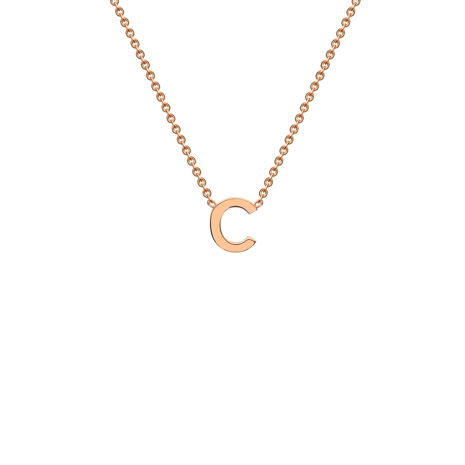 9ct Rose Gold 'C' Initial Adjustable Letter Necklace 38/43cm - Regarde Jewellers