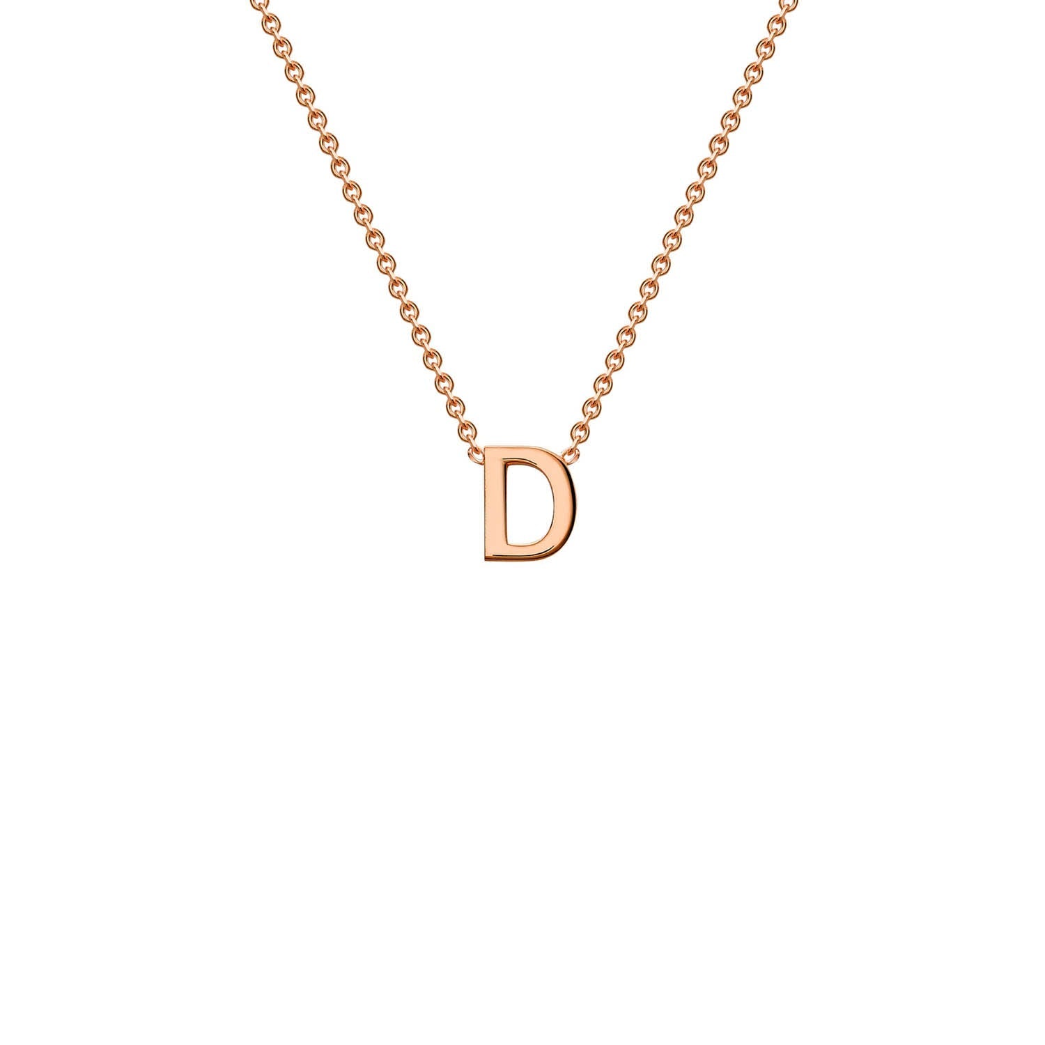 9ct Rose Gold 'D' Initial Adjustable Letter Necklace 38/43cm - Regarde Jewellers