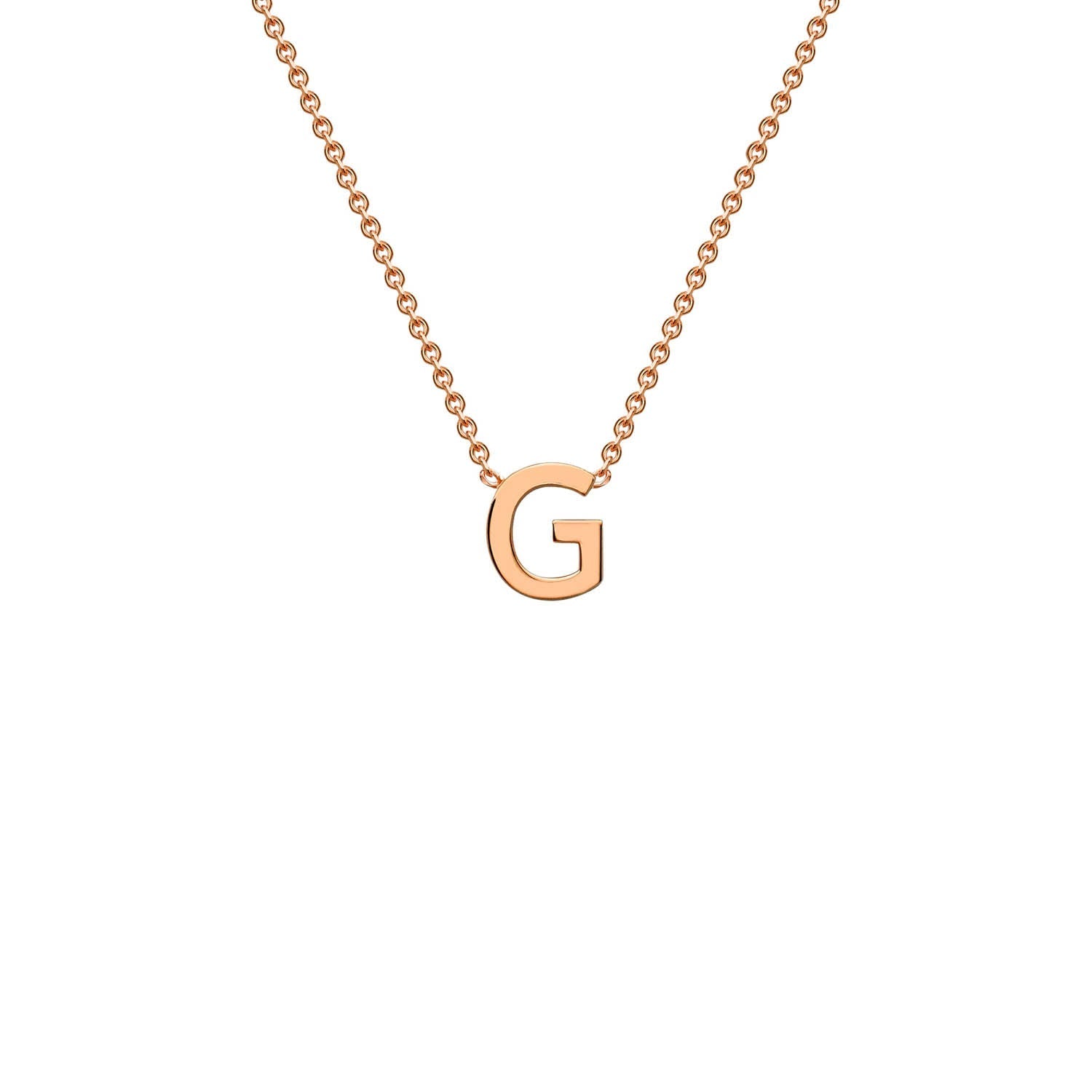 9ct Rose Gold 'G' Initial Adjustable Letter Necklace 38/43cm - Regarde Jewellers