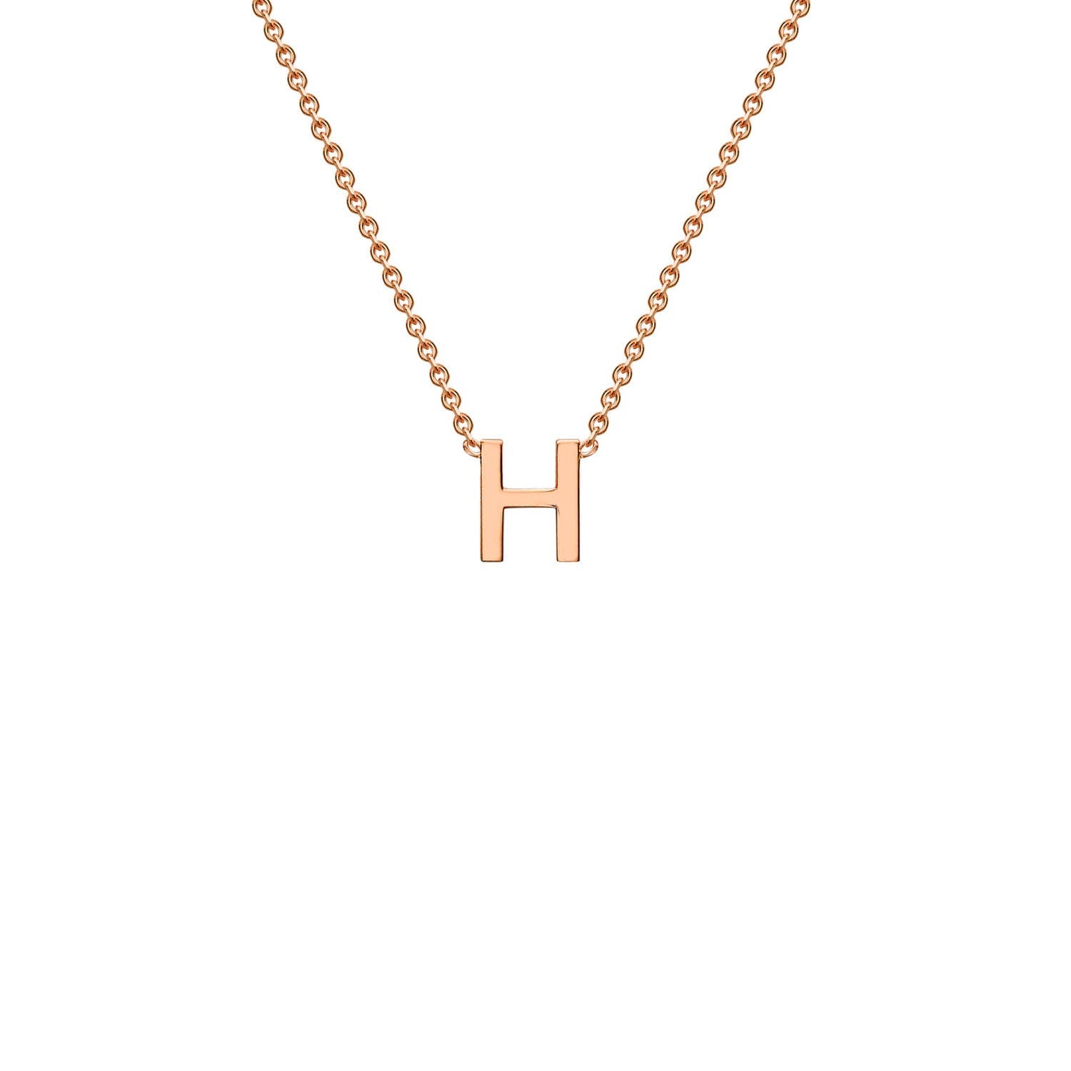 9ct Rose Gold 'H' Initial Adjustable Letter Necklace 38/43cm - Regarde Jewellers