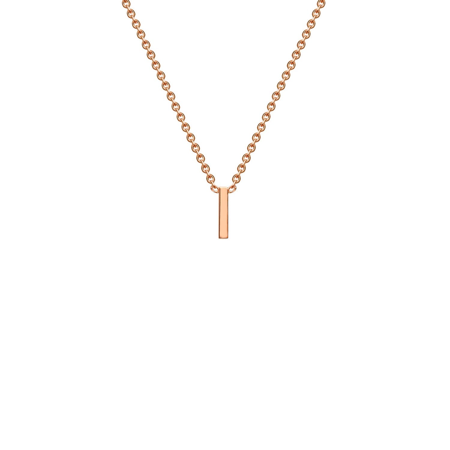 9ct Rose Gold 'I' Initial Adjustable Letter Necklace 38/43cm - Regarde Jewellers