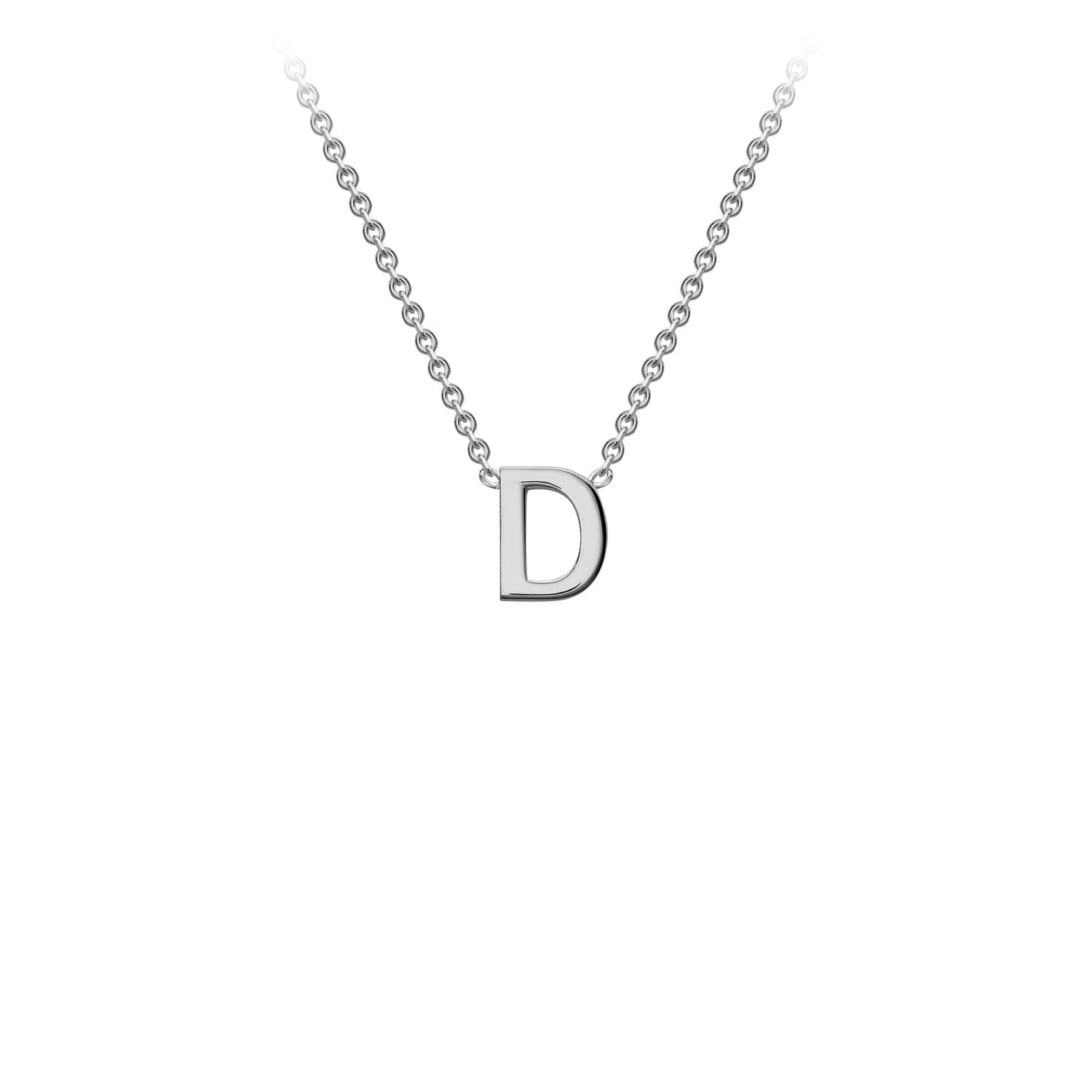 9ct White Gold 'D' Initial Adjustable Letter Necklace 38/43cm - Regarde Jewellers