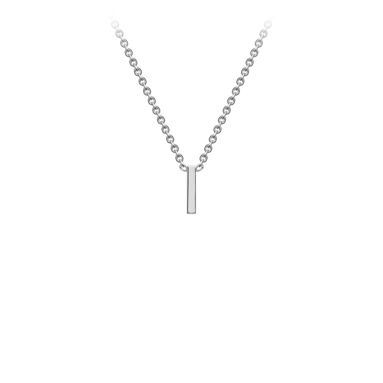 9K White Gold 'I' Initial Adjustable Necklace 38cm/43cm Australia