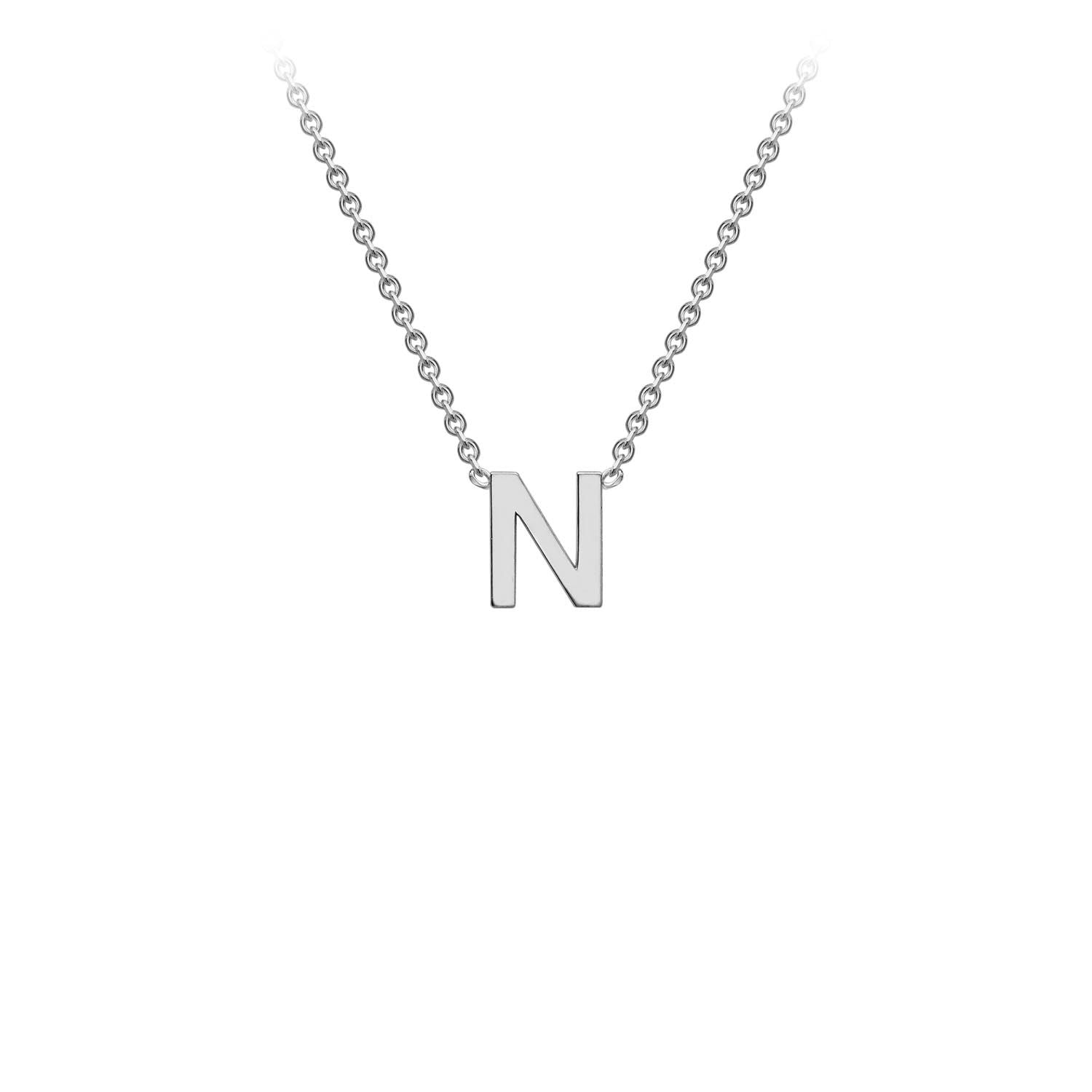 9ct White Gold 'N' Initial Adjustable Letter Necklace 38/43cm - Regarde Jewellers