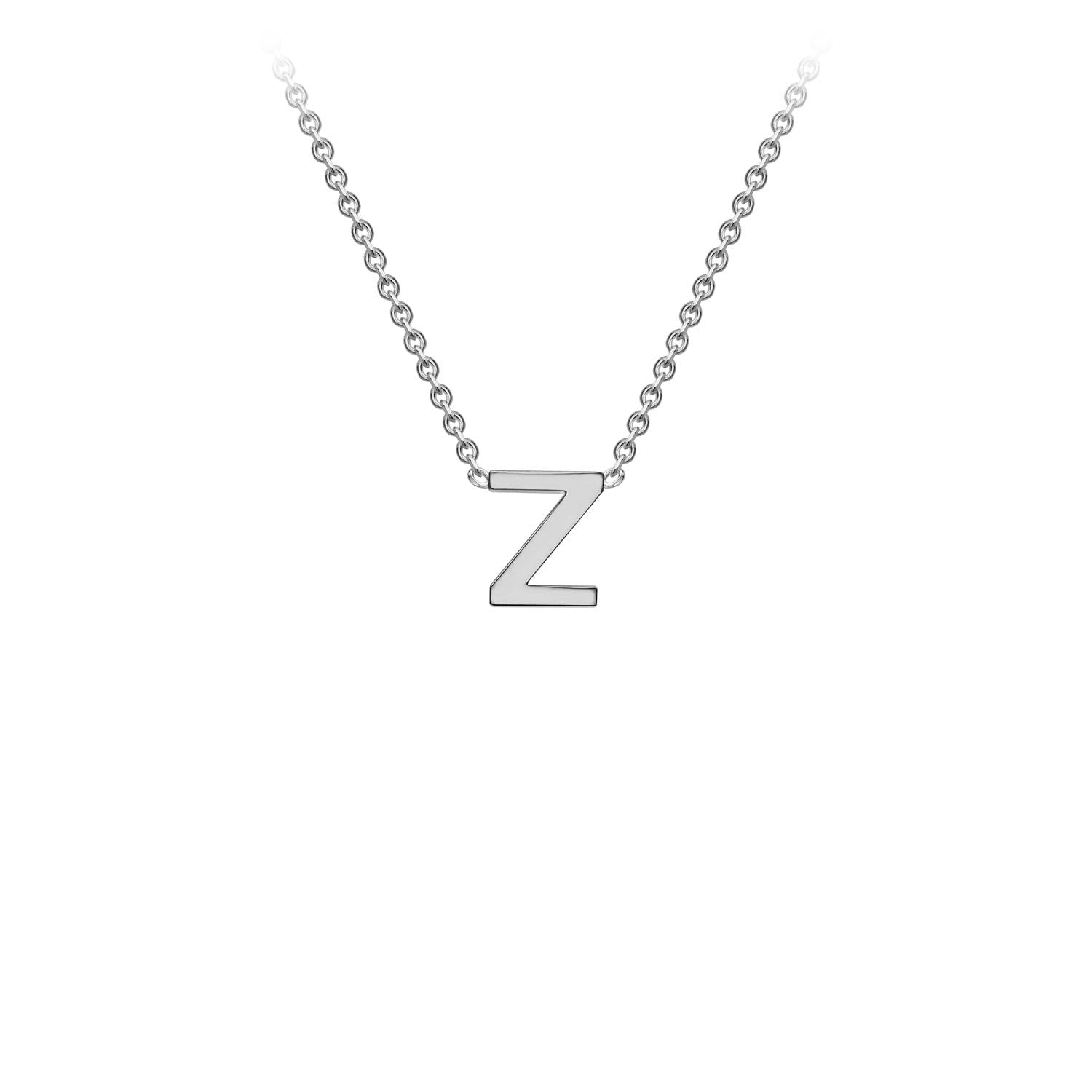 9K White Gold 'Z' Initial Adjustable Necklace 38cm/43cm Australia