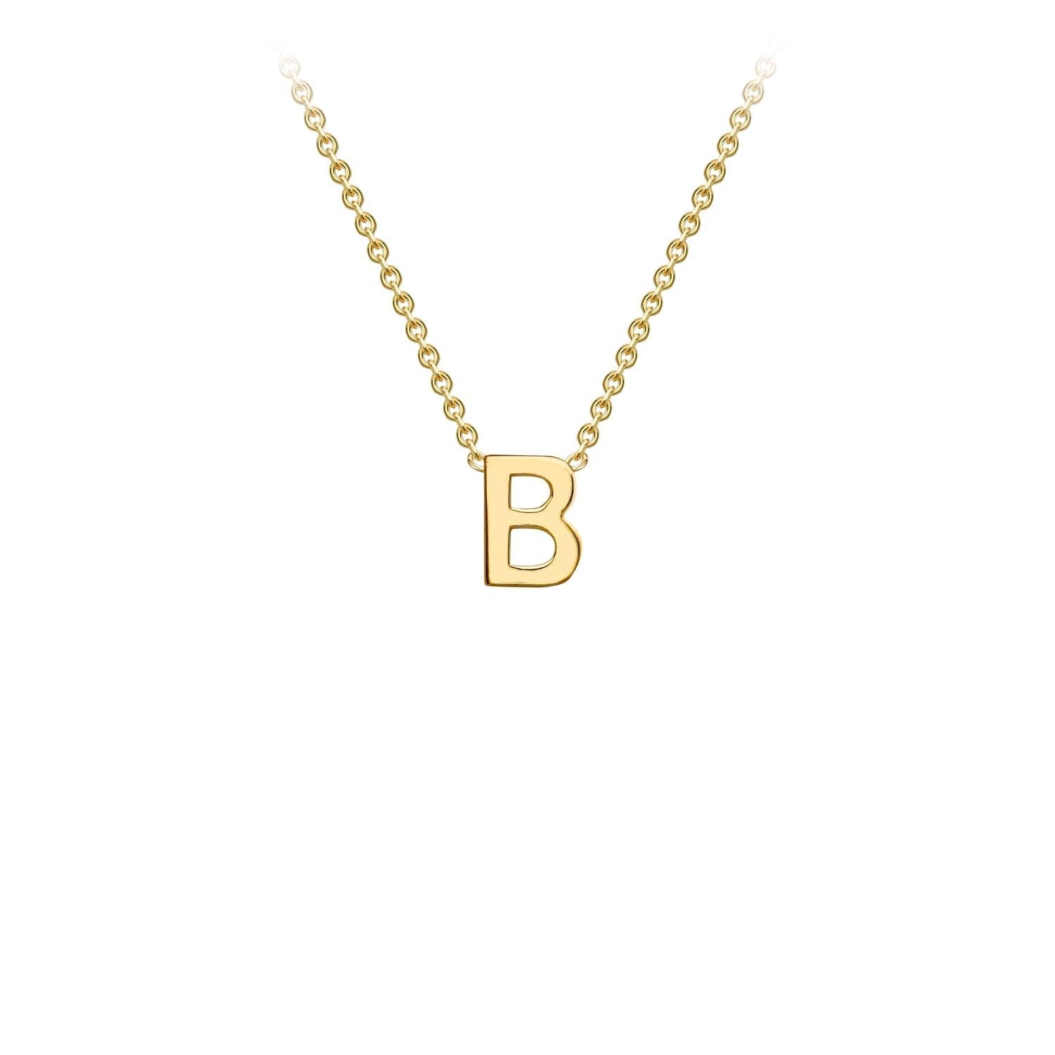 9K Yellow Gold 'B' Initial Adjustable Necklace 38cm/43cm Australia