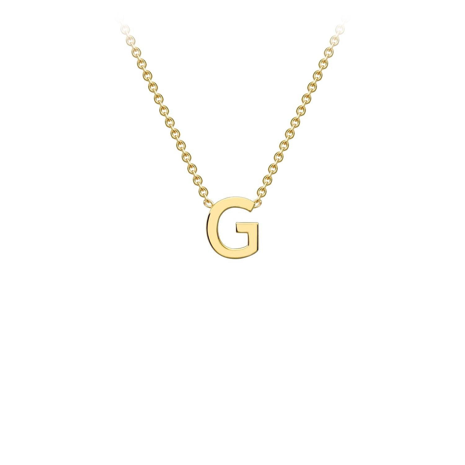 9K Yellow Gold 'G' Initial Adjustable Necklace 38cm/43cm Australia