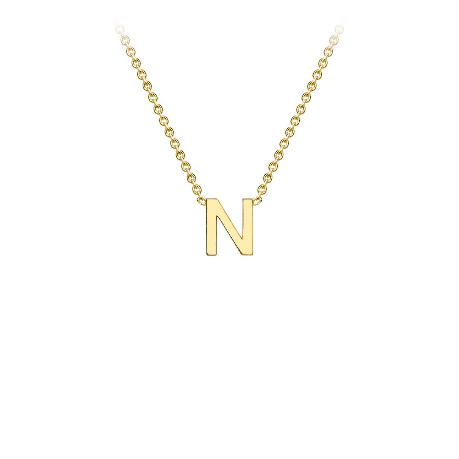 9K Yellow Gold 'N' Initial Adjustable Necklace 38cm/43cm Australia