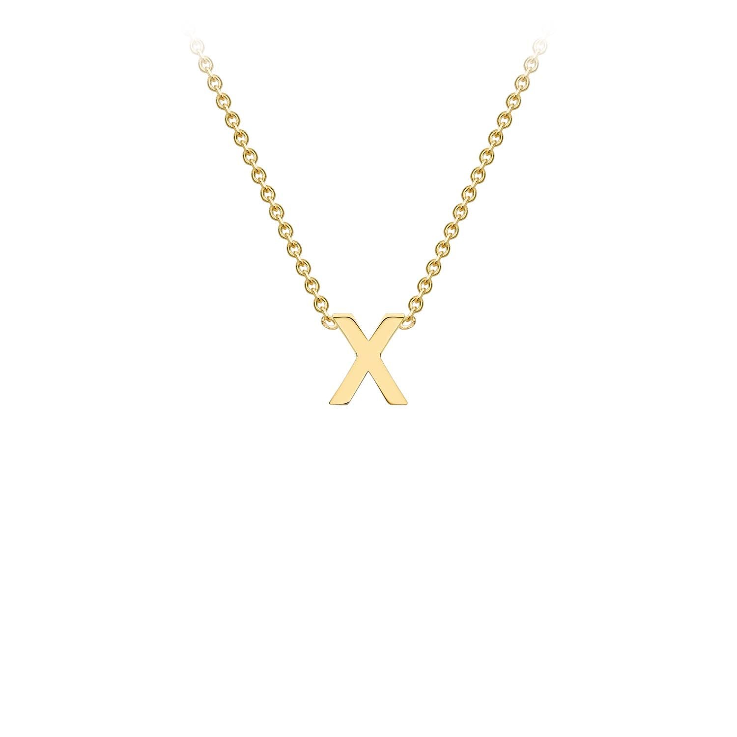 9ct Yellow Gold 'X' Initial Adjustable Letter Necklace 38/43cm - Regarde Jewellers