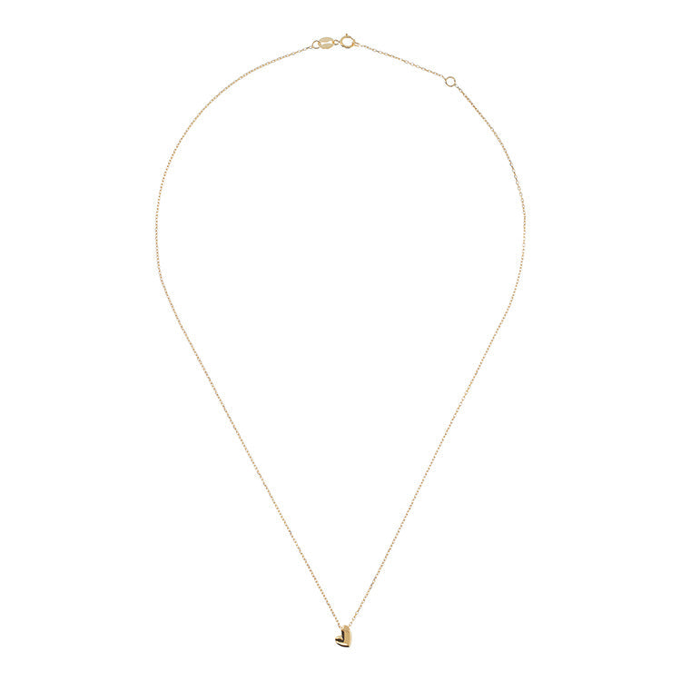 9K Yellow Gold Drop Heart Necklace 45cm