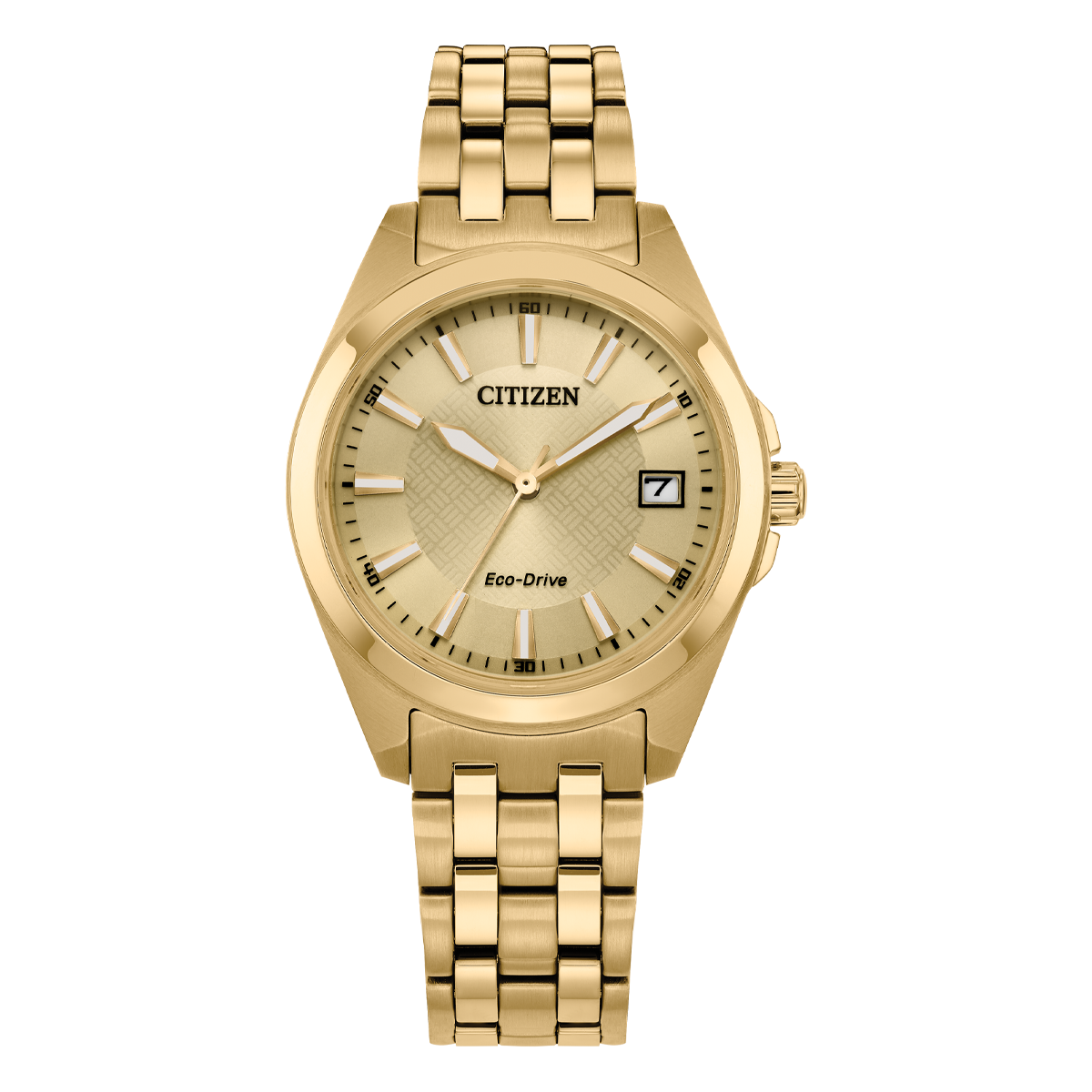 Citizen EO1222-50P gold tone Eco-Drive ladies watch front view