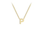 9K Yellow Gold 'P' Initial Adjustable Necklace 38cm/43cm  Australia