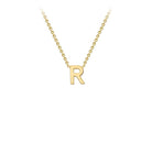 9K Yellow Gold 'R' Initial Adjustable Necklace 38cm/43cm  Australia