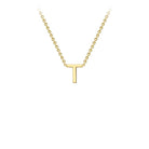 9K Yellow Gold 'T' Initial Adjustable Necklace 38cm/43cm  Australia