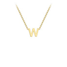 9K Yellow Gold 'W' Initial Adjustable Necklace 38cm/43cm  Australia
