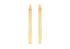 9K Yellow Gold 3mm Round Hoop Earrings 35mm