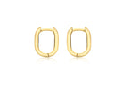 9K Yellow Gold Small Rectangle Creole Earrings 13.5mm