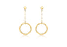 9K Yellow Gold Diamond Cut Ring & Drop Earrings