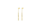 9K Diamond Cut Bar & Chain Drop Earrings