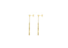 9K Diamond Cut Bar & Chain Drop Earrings