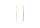 9K Diamond Cut Bar & Chain Drop Earrings