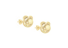 9K Yellow Gold 5mm Knot Ball Stud Earrings