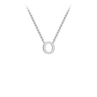 9K White Gold 'O' Initial Adjustable Necklace 38cm/43cm  Australia