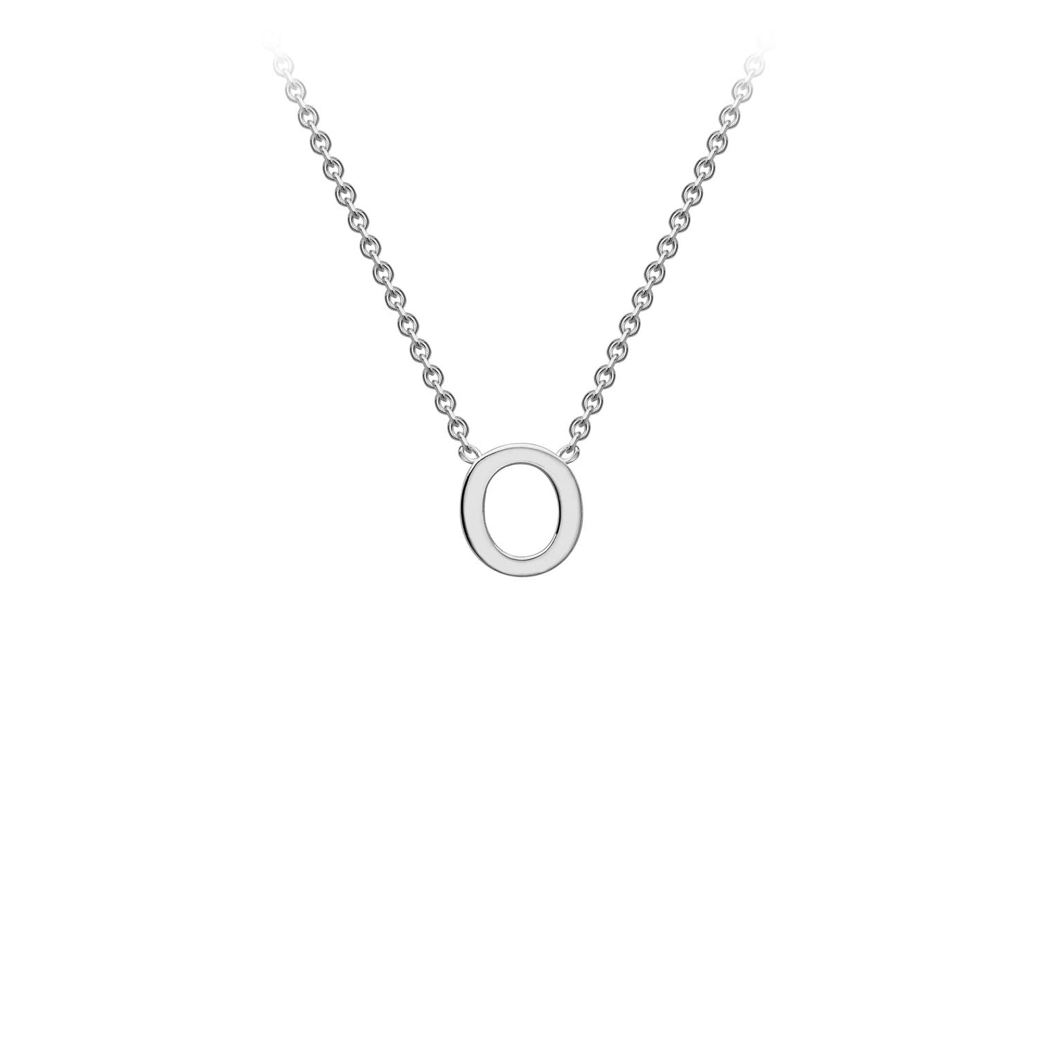 9K White Gold 'O' Initial Adjustable Necklace 38cm/43cm  Australia