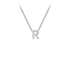 9K White Gold 'R' Initial Adjustable Necklace 38cm/43cm  Australia