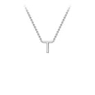 9K White Gold 'T' Initial Adjustable Necklace 38cm/43cm  Australia