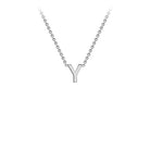 9K White Gold 'Y' Initial Adjustable Necklace 38cm/43cm  Australia