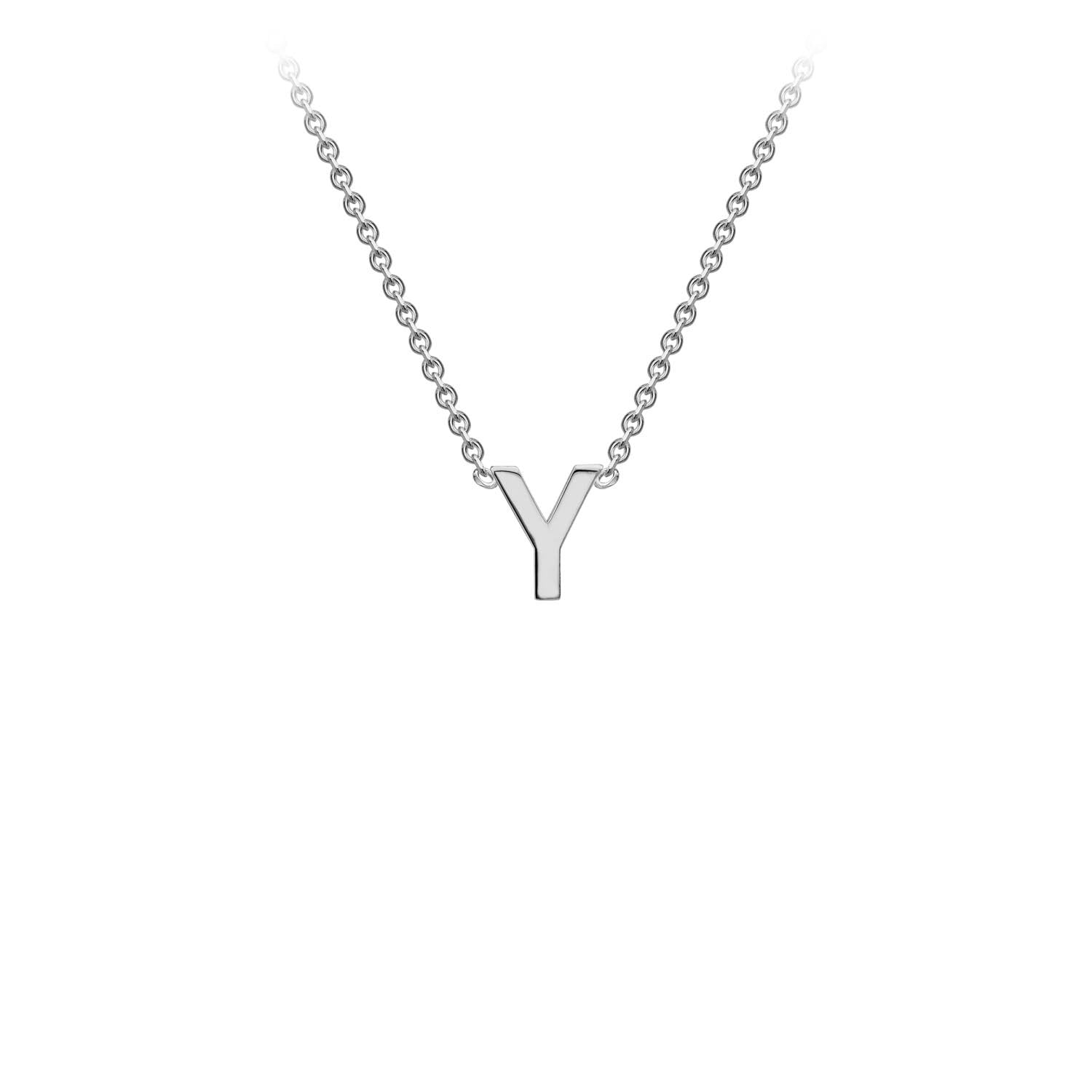 9K White Gold 'Y' Initial Adjustable Necklace 38cm/43cm  Australia