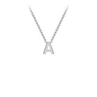 9ct White Gold 'A' Initial Adjustable Letter Necklace 38/43cm - Regarde Jewellers