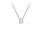 9ct White Gold 'B' Initial Adjustable Letter Necklace 38/43cm - Regarde Jewellers