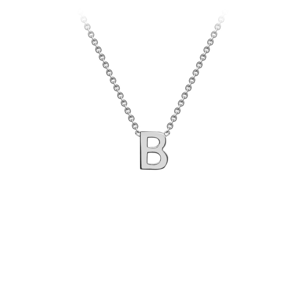 9ct White Gold 'B' Initial Adjustable Letter Necklace 38/43cm - Regarde Jewellers
