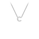 9ct White Gold 'C' Initial Adjustable Letter Necklace 38/43cm - Regarde Jewellers