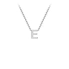 9ct White Gold 'E' Initial Adjustable Letter Necklace 38/43cm - Regarde Jewellers