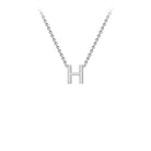 9K White Gold 'H' Initial Adjustable Necklace 38cm/43cm  Australia