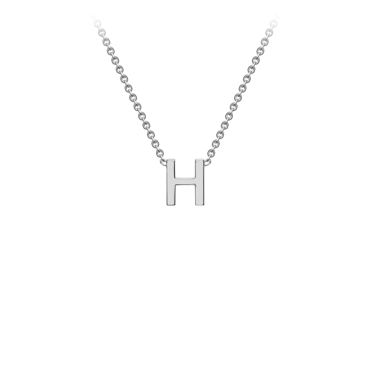 9K White Gold 'H' Initial Adjustable Necklace 38cm/43cm  Australia