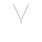 9K White Gold 'I' Initial Adjustable Necklace 38cm/43cm  Australia