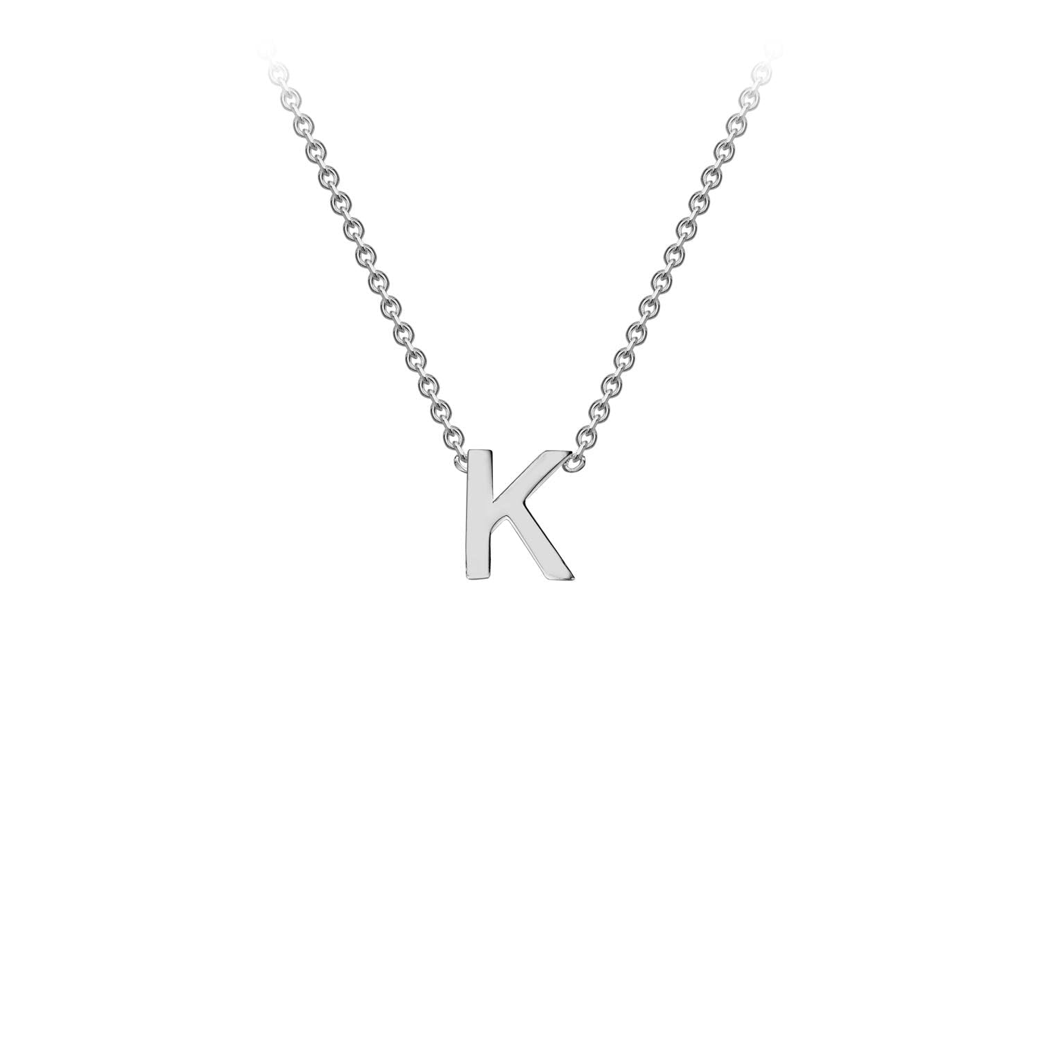 9K White Gold 'K' Initial Adjustable Necklace 38cm/43cm  Australia