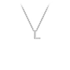 9K White Gold 'L' Initial Adjustable Necklace 38cm/43cm  Australia