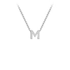 9K White Gold 'M' Initial Adjustable Necklace 38cm/43cm  Australia
