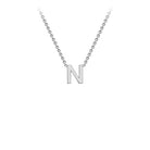 9ct White Gold 'N' Initial Adjustable Letter Necklace 38/43cm - Regarde Jewellers