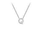 9ct White Gold 'Q' Initial Adjustable Letter Necklace 38/43cm - Regarde Jewellers