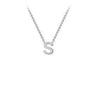 9K White Gold 'S' Initial Adjustable Necklace 38cm/43cm  Australia